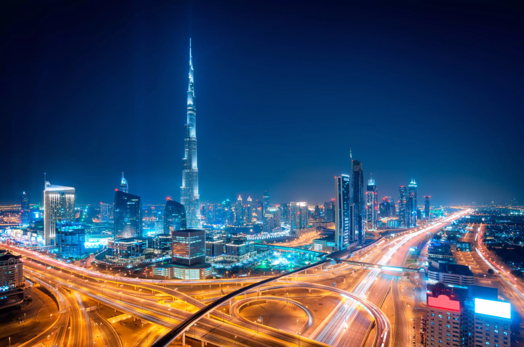 Luxury Real Estate Properties in Dubai at night