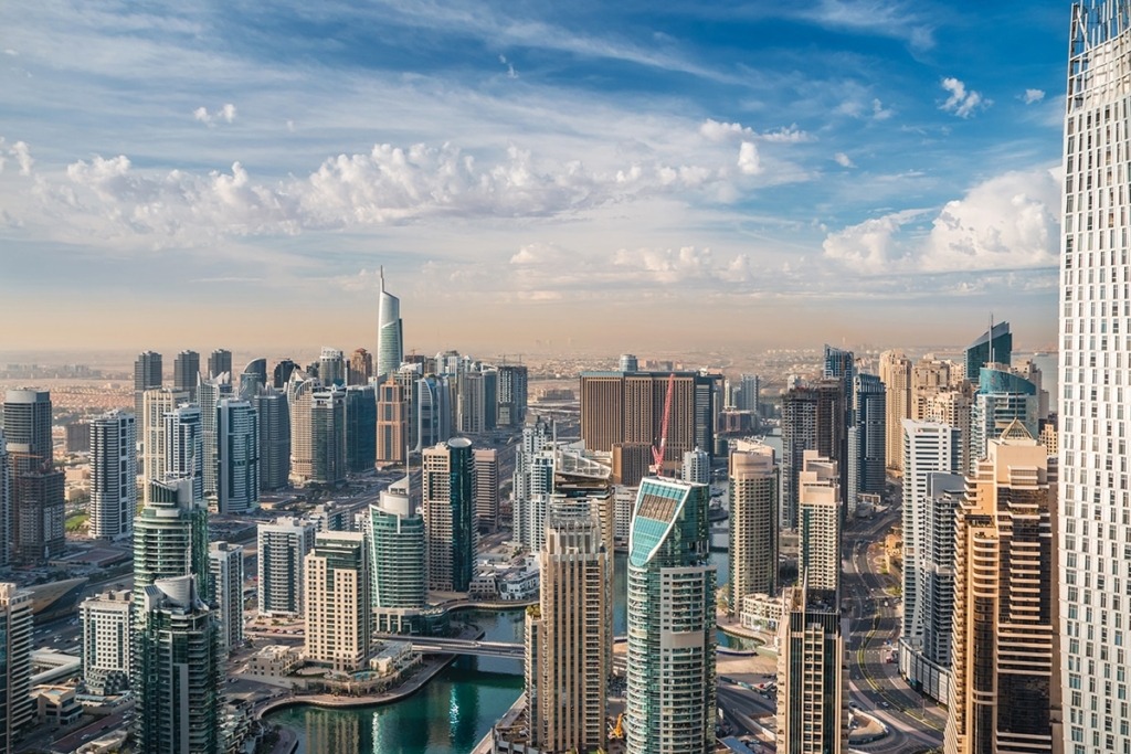 A stunning view of Dubai Skyscrapers