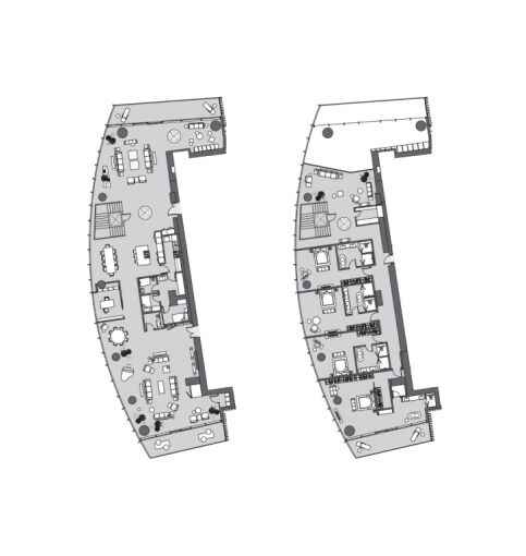 Sophisticated duplex floor plan with expansive spaces, biophilic design, and wellness-focused features.